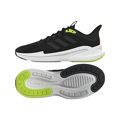 Image de adidas Homme AlphaEdge + Shoes Running, Core Black/Carbon/Lucid Lemon, 40 2/3 EU