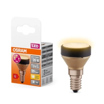 Image de OSRAM Flat Lamp, lampe LED ultra compacte et plate avec culot E27, blanc chaud (2700K), économique une consommation de 3.5W, dimmable en 3 étapes via interrupteur mural, pack 1