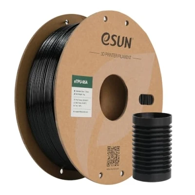 Image de eSUN TPU 95A Filament 1.75mm, Flexible Imprimante 3D TPU, Précision Dimensionnelle +/ 0.05mm, 1KG Bobine (2.2 LBS) d&#039;impression pour 3D, Noir