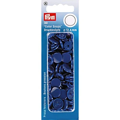 Image de Prym 1 393116 Boutons pression sans couture « Color Snaps », rond, 12,4mm, bleu royal, Plastic, 12,4 mm