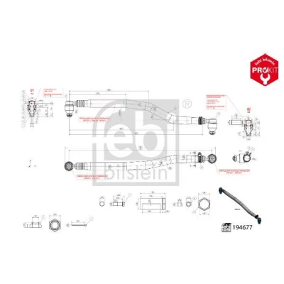 Image de FEBI BILSTEIN 194677 Barre de direction Essieu avant force avec ecrou crénelé