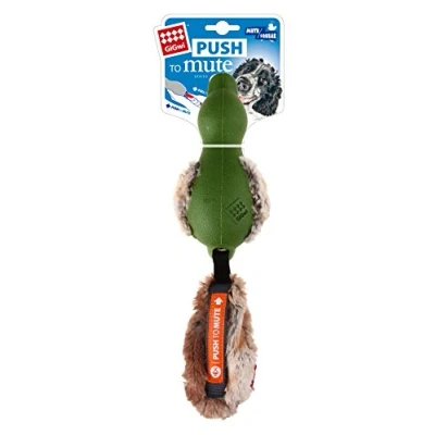 Image de GiGwi Canard en Caoutchouc pour Chien « Push to Mute » Jouet interactif avec Queue Peluche Vert