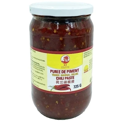 Image de Purée de piment &quot;Sambal Oelek&quot; (chilli paste) Grand format économique 725G Marque COQ (1 pot)