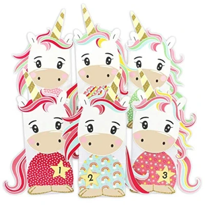 Image de Papierdrachen Calendrier de l&#039;Avent à remplir Licorne bricoler et soi même avec 24 Sacs Personnaliser Noël pour Enfants