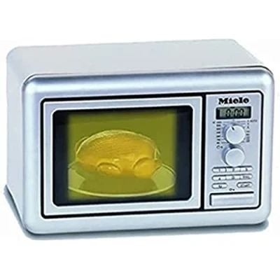 Image de Theo Klein 9492 Four micro ondes Miele Plateau tournant à piles Minuterie avec signal sonore et triple réglage de l&#039;heure Dimensions : 25 cm x 16 17,5 Jouet pour enfants partir 3 ans