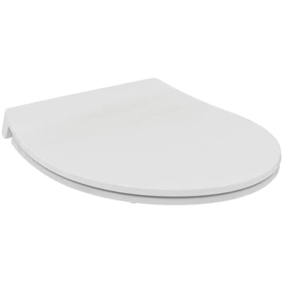 Image de Ideal Standard Abattant WC Universel Authentique E335601, Dimensions 425x 365 x 50 mm, Frein de Chute,Plastique Duroplast, Déclipsable pour une Installation facile, Charnières Acier Inoxydables