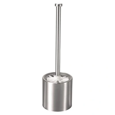 Image de axentia Brosse de Toilettes en Acier Inoxydable avec Support Brossé Mat, Ensemble WC Porte et Toilette Manche INOX, Argenté