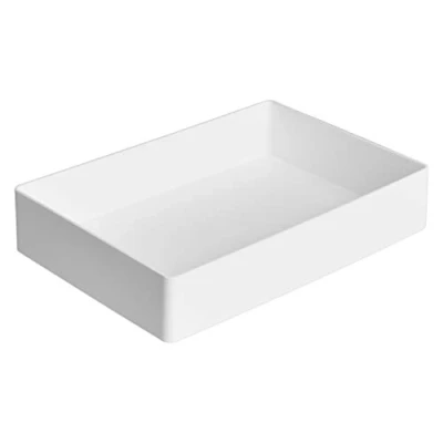 Image de Amazon Basics Rectangulaire Organiseur en plastique à accessoires Grand format, Blanc