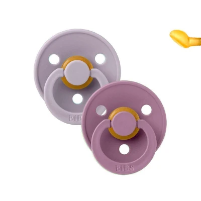 Image de 2 Sucettes BIBS Colour anatomique gris/mauve