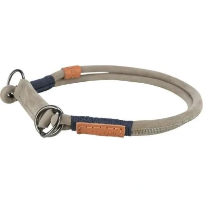 Image de TRIXIE BE Nordic 17140 Collier pour Chien en Cuir Taille L Gris Confortable Grands Chiens avec limitation de Traction Robuste et élégant
