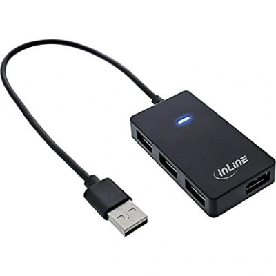 Image de InLine 33293I hub &amp; concentrateur USB 3.2 Gen 1 (3.1 1) Type A 480 Mbit/s Noir Neuf