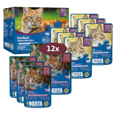 Image de Bozita Multibox stérilisés en gelée avec Viande 12 x 85 g Nourriture Humide pour Chats dans Un Sachet Portion