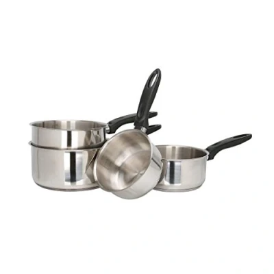 Image de Sitram Série de 4 casseroles 14/16/18/20 cm acier inoxydable poignée thermorésistante tous feux dont induction 710482
