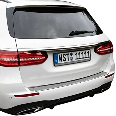 Image de Recambo CT LKS 1510 Protection de seuil Chargement en Acier Inoxydable Mat pour Mercedes Classe E S213 modèle T à partir 2016, Large