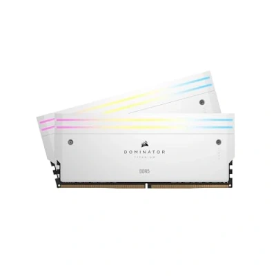 Image de CORSAIR Dominator Titanium RGB DDR5 RAM 32GB (2x16GB) 7000MHz CL34 Intel XMP Mémoire Informatique Compatible iCUE Blanc (CMP32GX5M2X7000C34W)