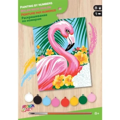 Image de Sequin Art Peinture par Numéro Débutants, PP02005, Flamant Rose, Centre
