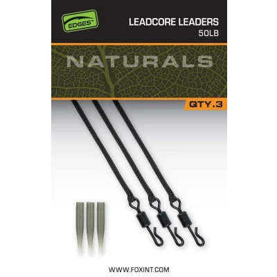 Image de Fox Naturals Leadcore Leaders 75cm (50lb) (3 pcs) Bas de ligne carpe