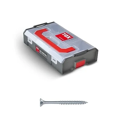 Image de TOX L BOXX Mini vis pour panneaux d&#039;aggloméré 4,5 + 5 mm assortiment TX, adaptables individuellement, encliquetables entre elles, à bois avec entraînement TX incluses, 260 pces, 094903208