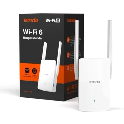 Image de Tenda Répéteur Wi FI 6 A23 AX1500 Extender, Amplificateur Couverture de 1 pièce, Booster sans Fil, Port Gigabit Ethernet, Compatible avec Toutes Les Box Internet