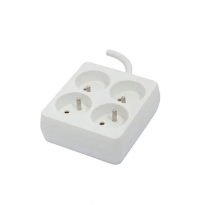 Image de Chacon Bloc 4 x 16 A carré avec cordon 0,9 m blanc (FR)