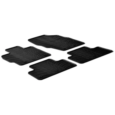 Image de Gledring 0213 Ensemble de tapis sol Caoutchouc avant et arrière 4 noir 750mm 550mm