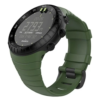 Image de MoKo Bracelet Suunto Core, de Remplacement Souple avec Fermoir Métal pour Core SmartWatch, Connecteur Bielle, Tour Poignet5.51&quot; 9.06&quot; (140mm 230mm), Vert d&#039;armée