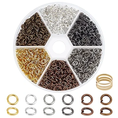 Image de PH PandaHall 1 Boe/environ 3300pcs 6 Colors Anneau de jonction ouvert Jump Ring en Fer Fermer mais dessoude 4mm Diametre Pr creation bijoux