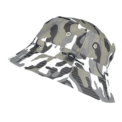 Image de TOUTACOO, Chapeau Forme bob, Bob d&#039;été, Toutes Saisons, réglable, uni Sport Mixte (Camouflage Blanc/Gris)