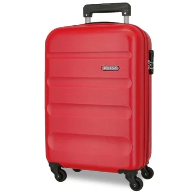 Image de ROLL ROAD Flex Valise Rigide fabriquée en ABS, Un matériau, Fermeture à Combinaison latérale, 4 Roues Doubles, Bagage Main, intérieur Pratique avec Compartiment, Rouge, Talla única, Air