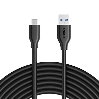 Image de Anker Powerline Câble USB C vers 3.0 A [3 m] avec résistance pull up de 56k Ohm Type Premium pour Samsung Galaxy Note 8, S8, S8+, Ordinateur portable