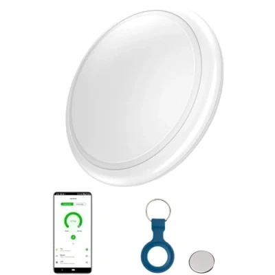 Image de EMEBAY Traqueur Bluetooth Localisateurs D’Objets, Fonctionne avec l’App Mobile Compatible Android et iOS, Tracker Anti Perte pour Valises Portefeuilles Clés Animaux domestiques Enfants âgés