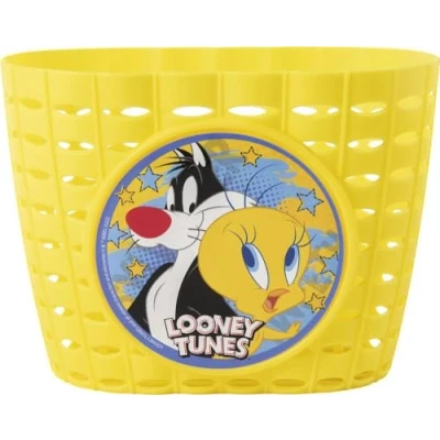 Image de Panier Cycle Enfant Fille Looney Tunes Tweety Sylvester Bleu Jaune Accessoire vélo