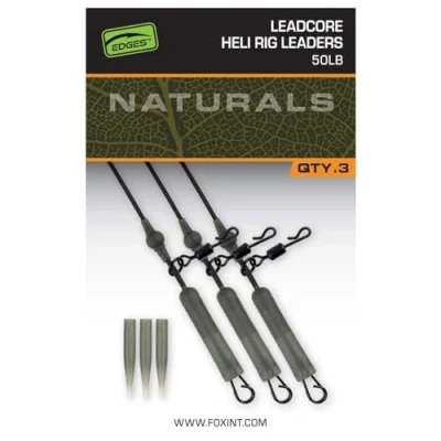 Image de Fox Naturals Leadcore Heli Rig Leaders 75cm (50lb) (3 pcs) Bas de ligne carpe