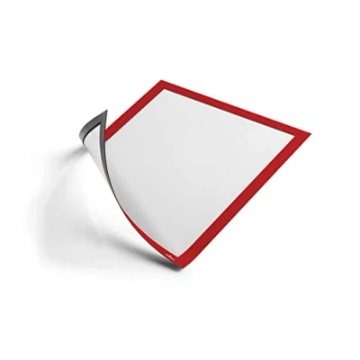 Image de Durable 486903 Sachet de 5 Cadres d&#039;Affichage Magnétiques A4 Rouge