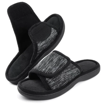 Image de RockDove Chausson de Glissement à Mémoire Forme avec Enveloppe Ajustable pour Homme, 46/47 EU, Noir