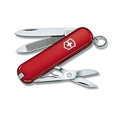 Image de VICTORINOX Couteau de Poche Classic SD, Petit, 7 Fonctions, Swiss Made, Outil Multifonction avec Lame, Lime à Ongles, Tournevis 2,5 mm, Ciseaux, Rouge