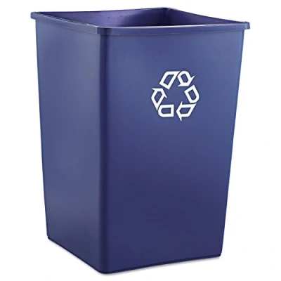 Image de Rubbermaid Commercial Products FG395873BLUE 132 l Collecteur de tri sélectif, Carré, Bleu