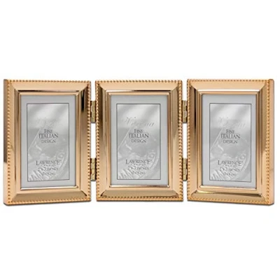 Image de Lawrence Frames Cadre photo triple en métal doré 2,5 x 3,5 cm