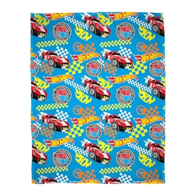 Image de Character World Hot Wheels Couverture Polaire Super Douce et Chaude Motif Flamme Bleu 100 x 150 cm