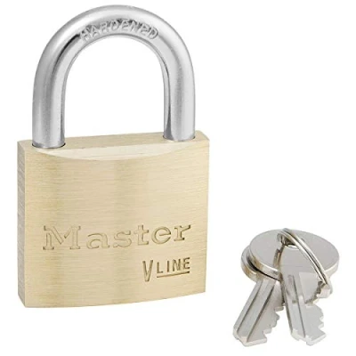 Image de Master Lock 4140EUR Cadenas à Clé en Laiton, Doré, 6 x 4 1,3 cm