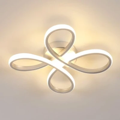 Image de Comely Plafonnier LED Moderne, 30W 3375LM Lampe de Plafond, Luminaire pour Chambre salon, Salle à manger Cuisine, Lumière Chaude 3000K, 30cm, Argent