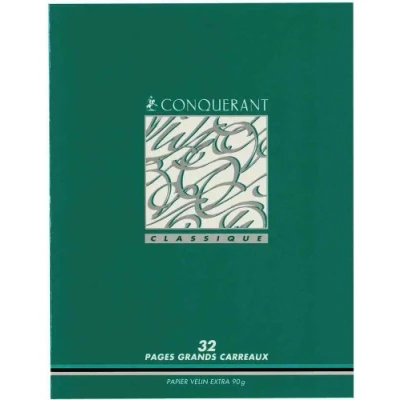 Image de HAMELIN CONQUERANT Classique Cahier, réglage en deux couleur SEYES 3 mm, couverture laqué 224 g, 32 pages, poids: 90 dimensions: 170 x 220 mm