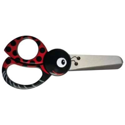 Image de Fiskars Ciseaux, Acier Inoxydable, Coccinelle, 1004612, 12,7 x 5,7 0,6 cm, Noir (Rouge)