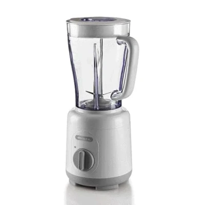 Image de Ariete Blender Breakfast 586, Électrique avec 4 Lames en Acier Inoxydable, 2 Vitesses + Fonction Pulse, Pieds Antidérapants, Couvercle Supérieur, Capacité de 1,5 L, 500W, Blanc