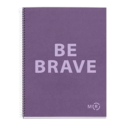 Image de Miquelrius Carnet A4 Be Eco, 80 Feuilles 90 g/m², Pois, 1 Bande Couleur, 4 Trous, Couverture Recyclée, Violet Améthyste