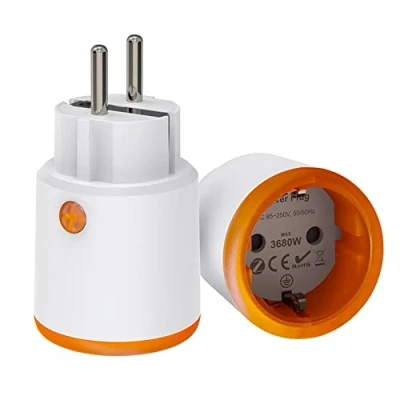 Image de Smart Power Plugs: prise intelligente Zigbee avec fonction de mesure et minuterie, Tuya App Control, notification push, Hub requis, 16A, work Alexa, Google Home, 1 pack
