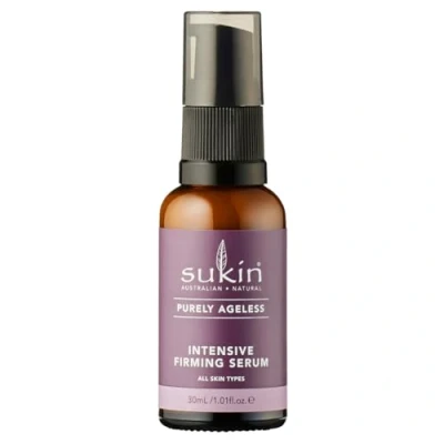 Image de Sukin Purely Ageless Sérum raffermissant intense 30 ml raffermit et lisse la peau en douceur, avec ribose, gomme d&#039;acacia rhizobian beurre de cacao, pour le visage, cou décolleté,