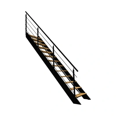 Image de SPECTRA Escalier bois droit à LED intégrées, noir