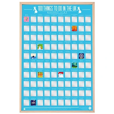 Image de Gift Republic 100 Things To Do In The UK Bucket List Poster à gratter Multicolore 59 x 46 cm