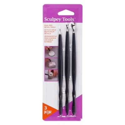 Image de Artemio Polyform Set de 3 Outils Modelage Pâte, Plastique, Noir, 8,3 x 1,3 23,7 cm POASSD01